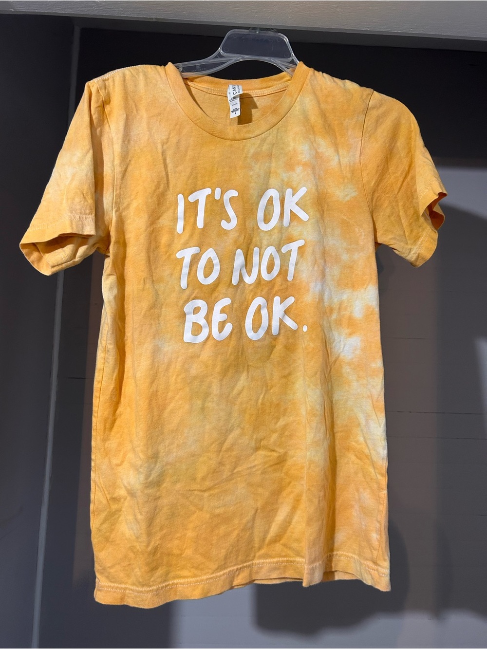Bella Canvas Yellow Tie-Dye Kids Tee with White Graphic